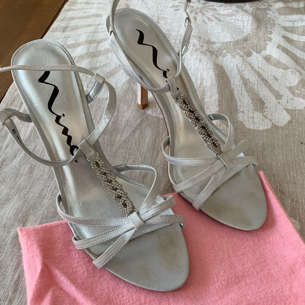 Nina Silver Glimmer Heels